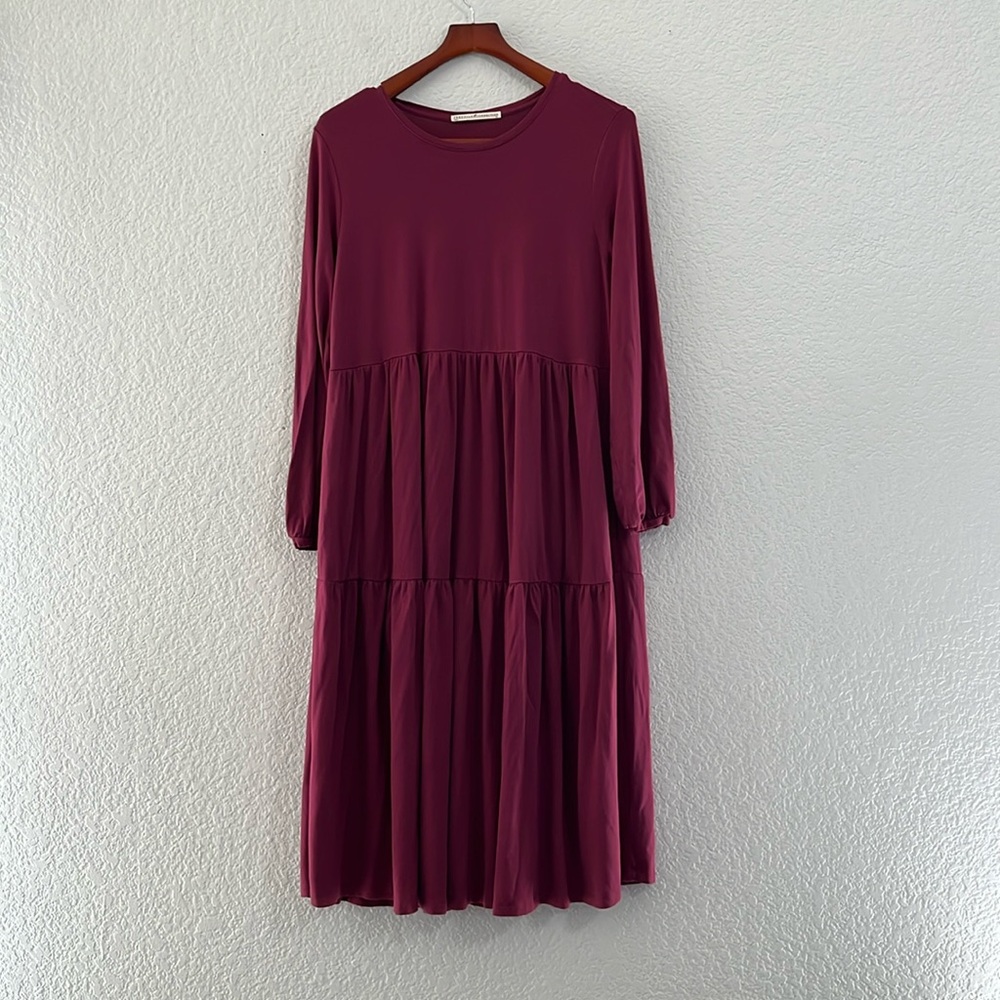 Peruvian Connection Tiered Knit Midi Dress